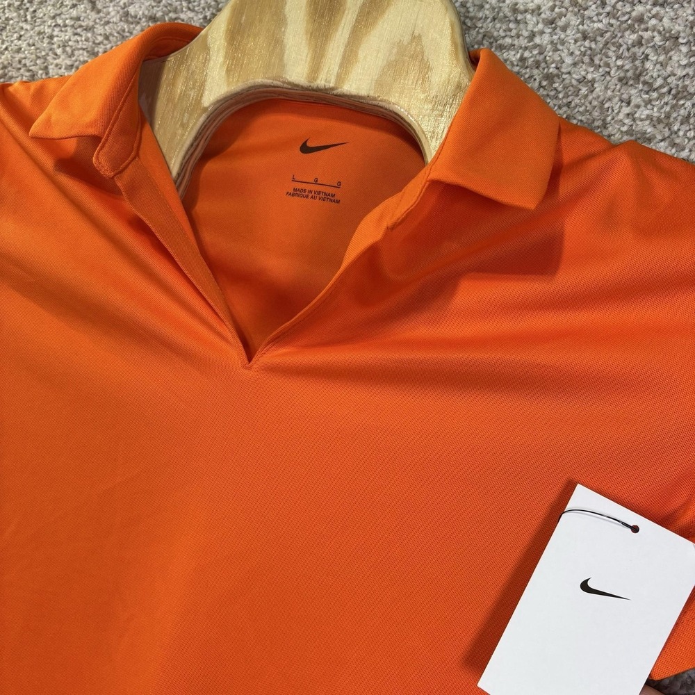 NWT Nike‎ Golf Polo Shirt Womens Large Orange Solid Lightweight Performance
